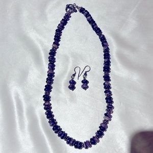 Charoite Rondelles with sterling silver bead